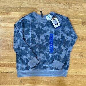 Mondetta Ladies’ Active Lightweight Top Crew Sweatshirt Blue Gray Large NWT